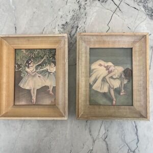 Pair vintage Degas dancer prints framed